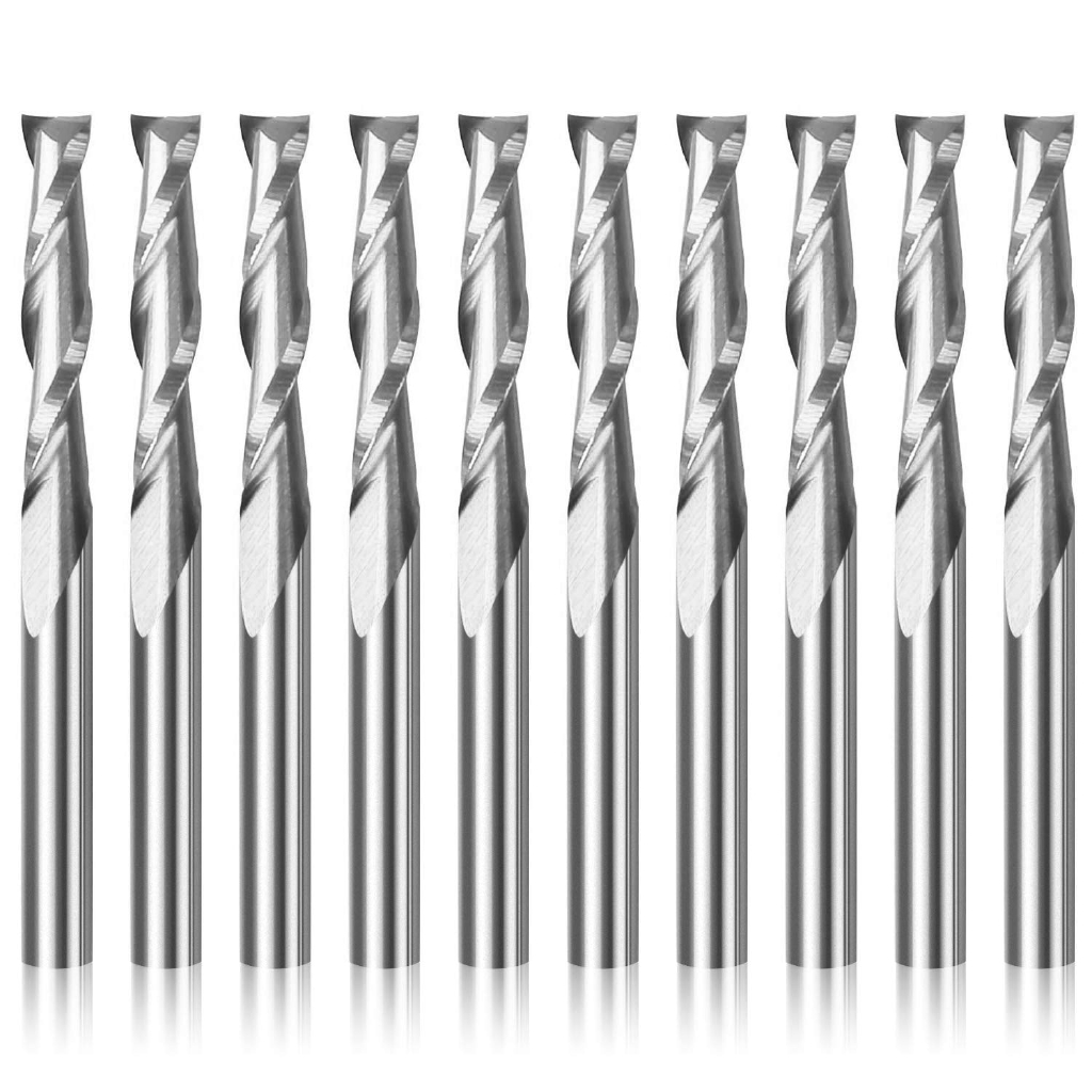End Mill Set - 10 pezzi 3.175 mm, gambo 1/8,