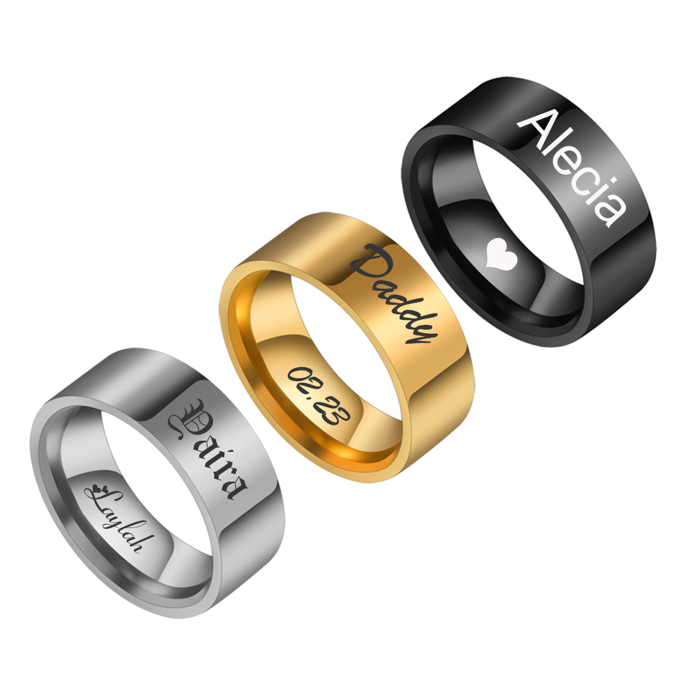 Coupling 8Mm - Anelli Punk Personalizzati con Incisione Nome