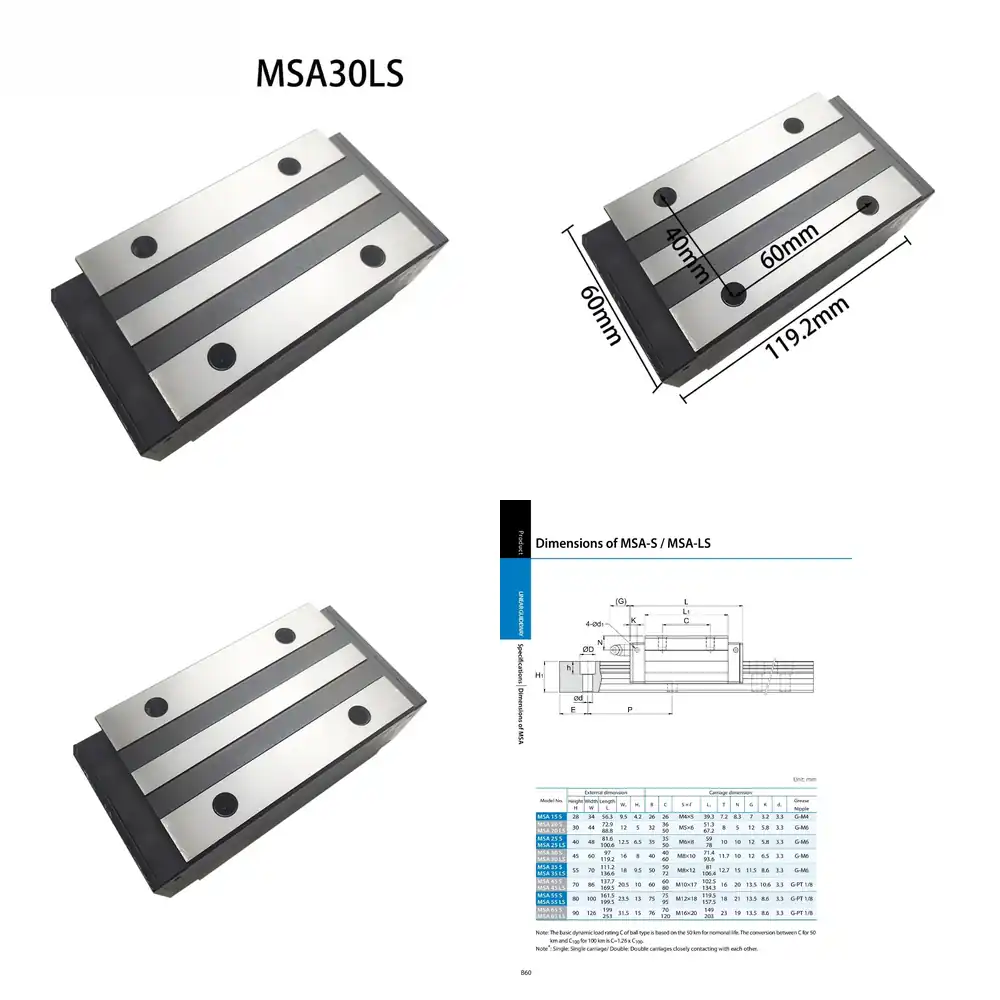 Linear Rail - Blocco scorrevole per guida lineare per
