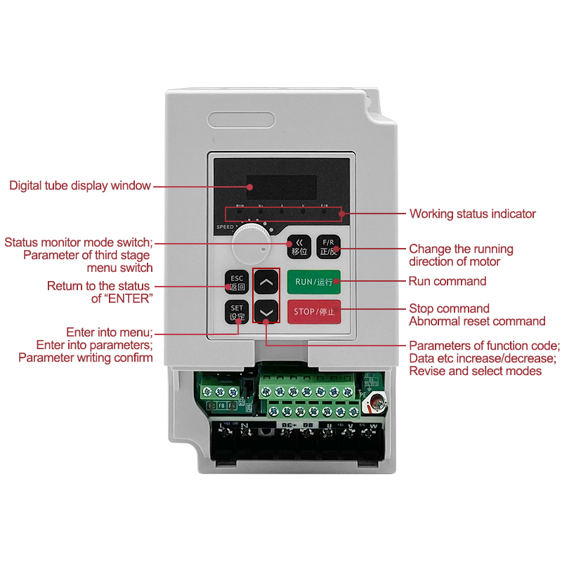 Spindle Motor - 1.5kw 110v/220v/380vac Inverter 2hp Vfd Variabile
