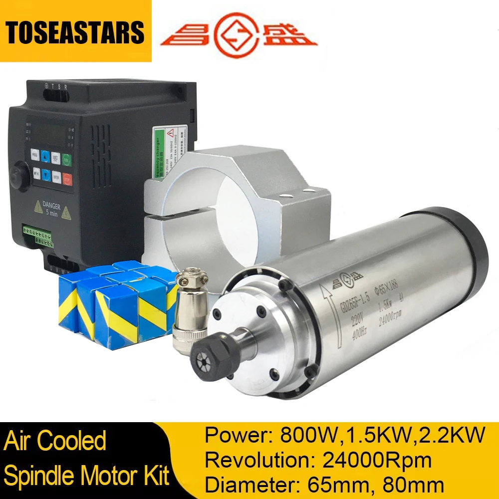 Water Cooled Spindle - 800W 1.5KW 2.2KW CNC Kit motore