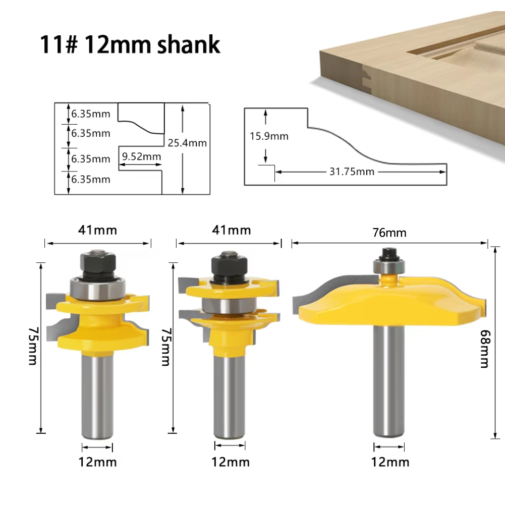 3 pz 12mm Gambo Rail e Stile O - End Mill Set recensione e prezzo