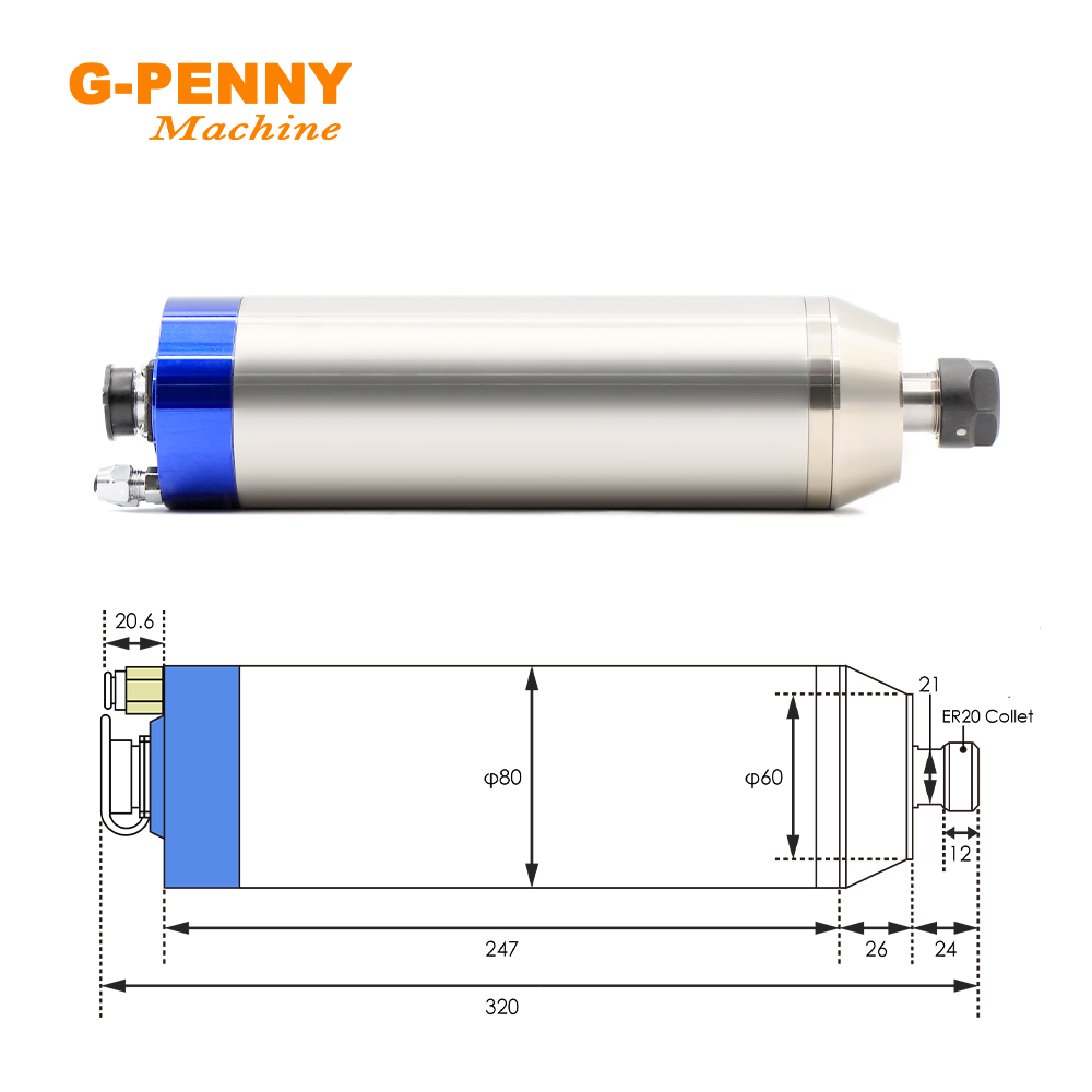 G-PENNY 2.2KW ER20 Motore mand - Water Cooled Spindle recensione e prezzo